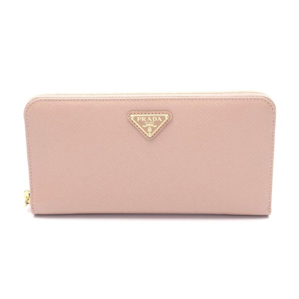 Prada Saffiano Leather Long Wallet Beige